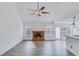 Living room with hardwood floors and fireplace at 4069 High Country Dr, Douglasville, GA 30135
