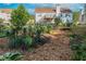 Landscaped backyard featuring a thriving garden at 4069 High Country Dr, Douglasville, GA 30135