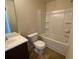 Clean bathroom featuring a shower/tub combo and vanity at 2546 Piering Dr, Lithonia, GA 30038