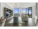 Modern living room with city views and hardwood floors at 788 West Marietta St # 1604, Atlanta, GA 30318