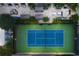 An overhead view of a well-maintained tennis court at 3445 Stratford Ne Rd # 3601, Atlanta, GA 30326