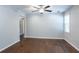 Bright living room with hardwood floors and ceiling fan at 2836 Harlan Dr, Atlanta, GA 30344