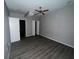 Large bedroom with ceiling fan and two closets at 435 Ridgedale Way, Lawrenceville, GA 30044