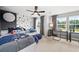 ' bedroom with twin beds, a study area, and a celestial theme at 404 Beacon Way, Villa Rica, GA 30180