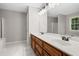 Double vanity bathroom with modern fixtures at 1486 Willow Bnd, Woodstock, GA 30188