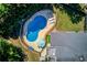 Stunning bird's-eye view showcasing the home, pool, and surrounding landscape at 2677 Gold Rust Dr, Buford, GA 30519