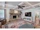 Living room with a stunning stone fireplace and comfortable seating area at 294 Puckett Se Rd, Emerson, GA 30137