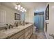 Elegant bathroom with double vanity, granite countertop and a shower/tub combo at 294 Puckett Se Rd, Emerson, GA 30137