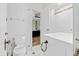 Simple bathroom with white vanity, toilet, and shower/tub combo at 1323 Briarcliff Ne Rd, Atlanta, GA 30306