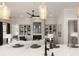 Open kitchen with island and views of the living room fireplace at 3749 Tielman St, Snellville, GA 30078