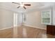 Spacious bedroom with wood flooring and ceiling fan at 178 Seals Dr, Dallas, GA 30157