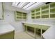 Basement storage area with green cabinets and counter space at 178 Seals Dr, Dallas, GA 30157