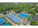 Tennis courts with surrounding landscape at 129 Gold Mill Pl, Canton, GA 30114