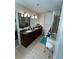 Spacious bathroom with double vanity, granite countertops, and a walk-in shower at 44 Peachtree Ne Pl # 424, Atlanta, GA 30309