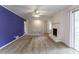 Living room with fireplace, sliding glass doors, and neutral carpet at 3689 Laurie Woods Ln, Decatur, GA 30034