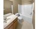 Clean bathroom with tub, shower, and vanity with sink at 158 Ilex Dr, Canton, GA 30114