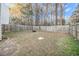 Fenced-in backyard with fire pit and open space at 5100 Windsor Forrest Ln, Atlanta, GA 30349