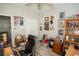 Home office with built-in shelving and a comfortable desk chair at 500 Chestnut Walk, Canton, GA 30114