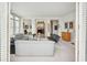 Spacious living room with light gray couches and modern decor at 2500 Peachtree Nw Rd # 405S, Atlanta, GA 30305