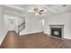 Living room with hardwood floors and fireplace at 4965 Whiteoak Se Walk # 19, Smyrna, GA 30080