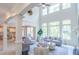 Bright great room with high ceilings, hardwood floors, and a view of the kitchen at 2004 Fontainbleau Dr, Conyers, GA 30094