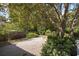 Secluded backyard with gravel area and mature trees at 150 E Main St, Rutledge, GA 30663