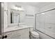 Modern bathroom with white subway tiles and a glass shower at 956 Glenwood Park Se Dr, Atlanta, GA 30316
