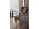 Dark brown front door with rustic orange wreath at 360 Chambers St # 151, Woodstock, GA 30188