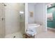 Bathroom with a walk-in shower and a soaking tub at 360 Chambers St # 151, Woodstock, GA 30188