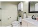 Simple bathroom with white vanity and updated fixtures at 1500 Terminal Ct, Mcdonough, GA 30252