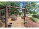 Relaxing backyard with firepit, pergola, and swings at 1500 Terminal Ct, Mcdonough, GA 30252