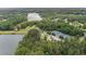 Aerial view of community with lake, tennis courts, and pool at 140 Discovery Lake Dr, Fayetteville, GA 30215