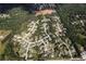 Aerial view of a residential neighborhood with a lake at 1210 Lancelot Ct, Loganville, GA 30052