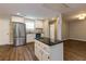 Modern kitchen with stainless steel appliances and an island at 2911 Glenwood Se Ave, Atlanta, GA 30317