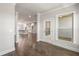 Living room with hardwood floors and view of kitchen at 1129 Rivard Nw Cir, Atlanta, GA 30318