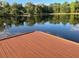 A wooden dock on a serene lake with lush trees in the background at 1078 Highway 92 S, Fayetteville, GA 30215