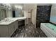 Elegant bathroom featuring a soaking tub and modern vanity at 255 Carriage Station Dr, Lawrenceville, GA 30046