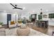 Open living space with stylish seating, coffee table, and hardwood floors at 2228 Old Dallas Sw Rd, Marietta, GA 30064
