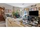 Living room with stone fireplace and comfortable seating at 4693 Hairston Crossing Rd, Stone Mountain, GA 30083