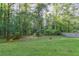 Wooded backyard with grassy area and privacy fence at 4323 Autumn Hill Dr, Stone Mountain, GA 30083