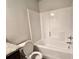 Bathroom with shower/tub combo and granite vanity at 1827 Old Dogwood, Jonesboro, GA 30238