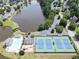 Community overview showing pool, tennis courts, and lake at 4000 Longlake Dr, Duluth, GA 30097