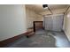 Attached garage with overhead door and loft storage at 5300 Forest Downs Ln, Atlanta, GA 30349
