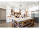 Gourmet kitchen featuring a large island, marble countertops, and modern appliances at 4165 Milford Trl, Cumming, GA 30028