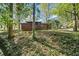 Wooded backyard view of single-story home with screened porch at 5051 Heather Se Rd, Smyrna, GA 30082
