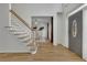 Bright and airy entryway with hardwood floors and a staircase at 3126 Crestmont Nw Way, Kennesaw, GA 30152