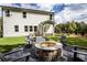 Stone fire pit with seating area in backyard at 119 Henley St, Canton, GA 30114