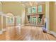 Spacious great room with hardwood floors, fireplace and high ceilings at 1175 Bowerie Chase, Powder Springs, GA 30127