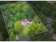 Aerial view showing house and property lines at 115 Wilkins Rd, Fayetteville, GA 30214