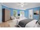 Main bedroom with hardwood floors, access to a deck, and a sitting area at 115 Wilkins Rd, Fayetteville, GA 30214